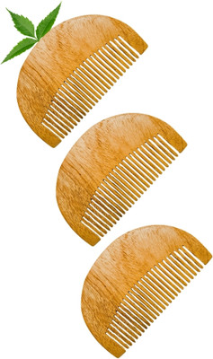 MICLAC Anti Static Beard Wooden Comb Anti Static Beard Neem Comb 3PCS