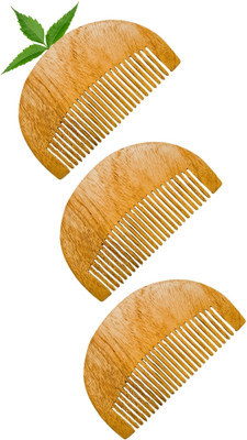MICLAC Shaping & Styling Tool Comb for Beard Kacchi Neem Wooden Comb 3PCS