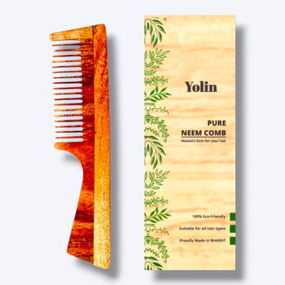 Yolin Neem Wood Comb for Enhanced Hair Growth and Clean Scalp