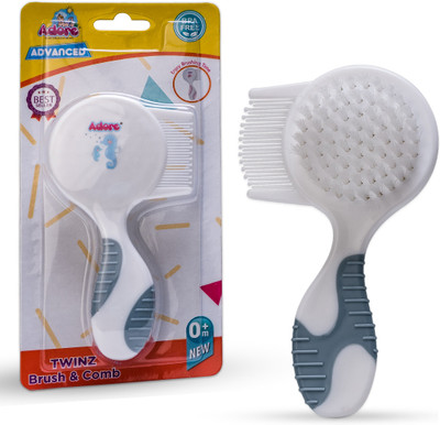 Adore Basics Twinz 2 in 1 Baby Brush & Comb Set -BPA Free- Ergonomic Design