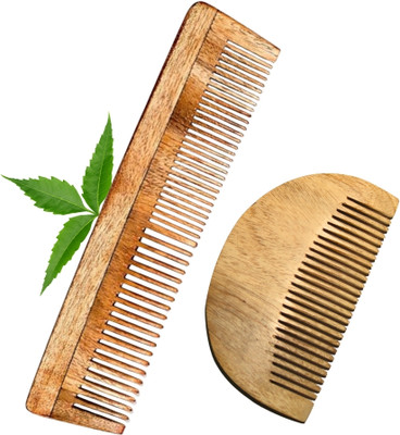 MICLAC Hair Growth & Hairfall Control Neem Handle & Dual Tooth comb Set