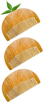 MICLAC Pocket Size Beard Grooming Comb Compact Wooden Detangling Comb 3PCS