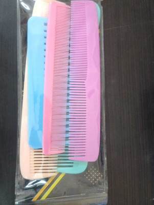 Hitech Different sizes Plastic Comb with Medium Fine Teeth, Multicolour - Pack of 5