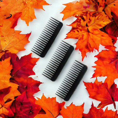 MICLAC Wide teeth comb for women with handle (pack of 3)