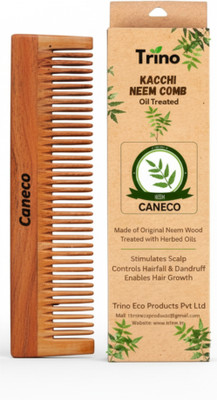 CANECO Kacchi Neem Wood Comb Set for Hair Growth & Dandruff Control Pack of 1