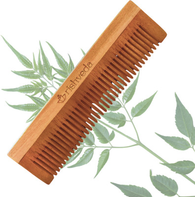 Rishveda Kacchi Neem Wooden Comb - Detangling, Frizz Control & Shine( Single Tooth)