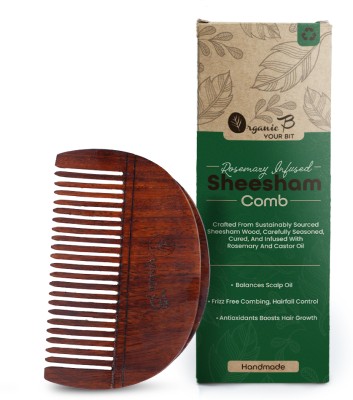 Organic B Sheesham Comb With Oil Holes Wooden Oil Applicator