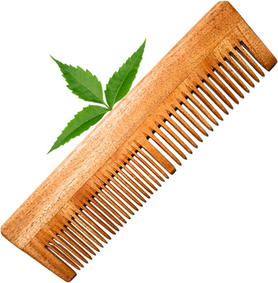 MICLAC Classic Wooden Dual Tooth Comb for Everyday Use 1PCS