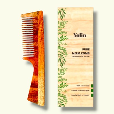 Yolin Handmade Neem Wood Comb for Smooth Hair