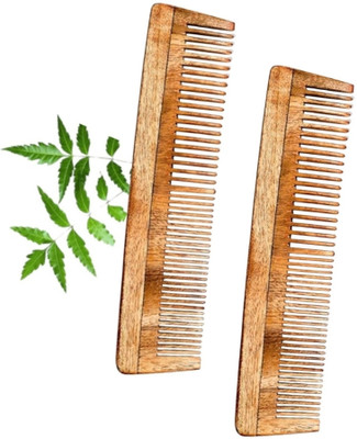 MICLAC Kachi Neem Dual Tooth Comb For Anti Bacterial & Ani Dandruff 2PCS