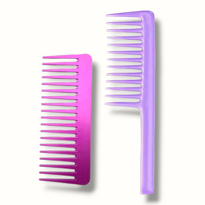 Yolin Shower Comb with Wide Tooth Design – Professional Plastic Comb | Set of 2