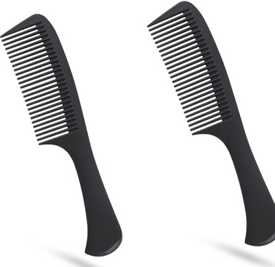 feelhigh Professional Black Detangling Wide Tooth Comb with handle