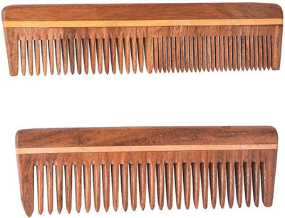 Athrav Hosiery Neem Wooden Comb Combo 2