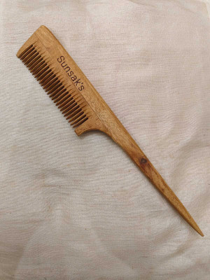 Sunsak Neem Wood Comb ORGANIC/Ayurvedic/Anti-Dandruff Comb For Men And Women
