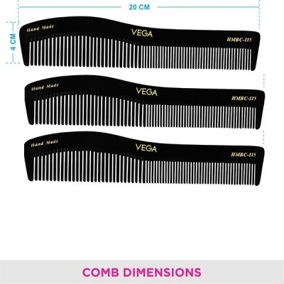 VEGA Graduated Dressing Comb - HMBC-115 Pack fo 3