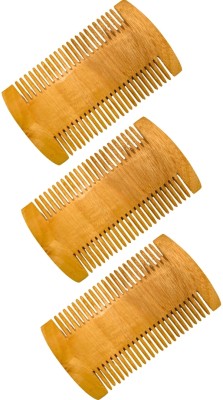 MICLAC Fine Tooth Neem Wooden Lice Comb Design for Safe Use 3PCS