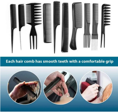 ghorela Hair Combs Salon Styling Tools Comb Set 10 Piece