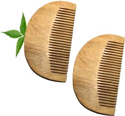 MICLAC Pure Neem wood Beard Comb 2PCS