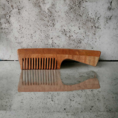 MICLAC Wooden comb with handle for men (pack of 1)