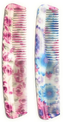 THESMSSHOP Floral Printed Plastic Comb Set–2 Piece Stylish Hair Combs for Grooming Comb Kit