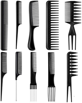 RAJ Styling Combs & Kit Professional Hair Cutting ,Plastic combs–(10 Pcs)