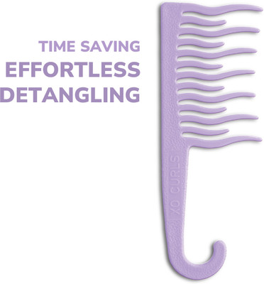 XO Curls Shower Detangling Comb-Lavender, Comb for wavy and curly Hair