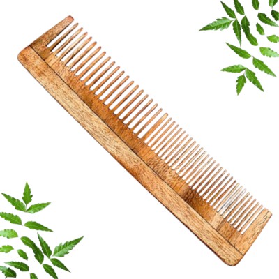 MICLAC Wooden Comb Wide Tooth Wooden Comb - Pack Of 1