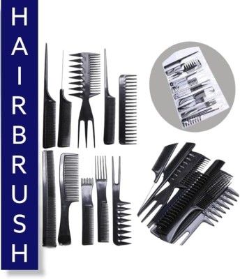 Ginniz 10pcs professional Hair styling Plastic brush combs (Kanga)set for man and woman