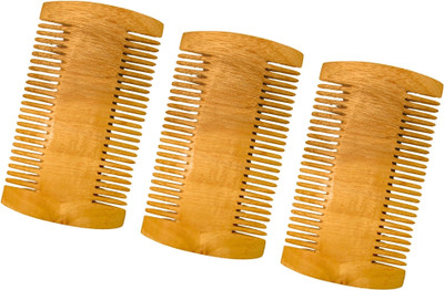 MICLAC Neem Wooden Nit comb for lice eggs removal - Pack Of 3
