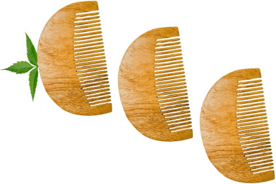 MICLAC Beard styling Comb Neem wooden Beard pocket comb 3PCS