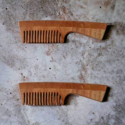 MICLAC Kacchi neem comb with handle (pack of 2)