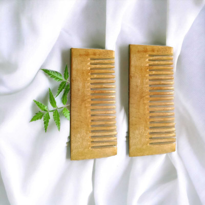 MICLAC Small Wide tooth Shampoo comb | Handcrafted 2PCS