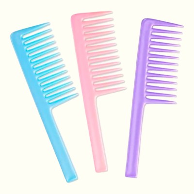 Yolin Plastic Wide Tooth Shower Hair Comb for Easy Detangling | Set of 2