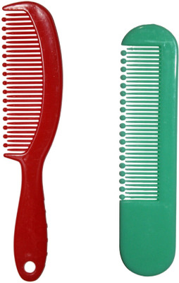 MICLAC Easy Grip Soft Bristled Comb & Brush Set Pack of 2
