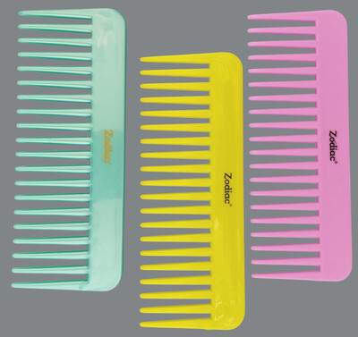 Zodiac Wide & Fine Teeth Hair Comb Multicolor (PACK OF 3)