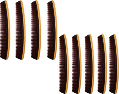 Jiyansh Traders Fresh 1st Plastic Hair Comb 9 PCS Wooden Type Plastic For Both Men & Women