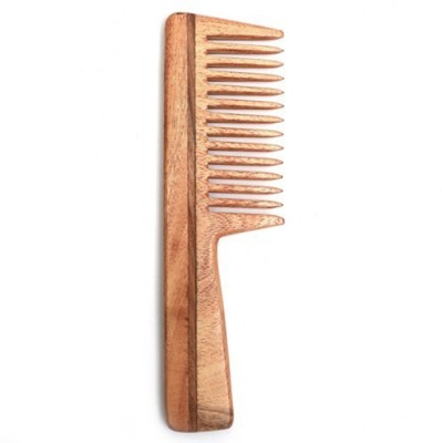 Ishita International Handmade Neem Wood anti-static Handle Shampoo Comb