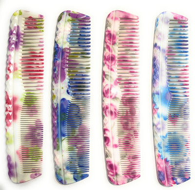 TERATERA Multicolour Printed Hair Comb Set of 4