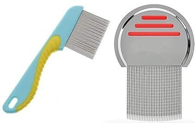 Morbee 2 Pieces Fine Metal Teeth Stainless Steel Lice & Nits Removal Comb for All