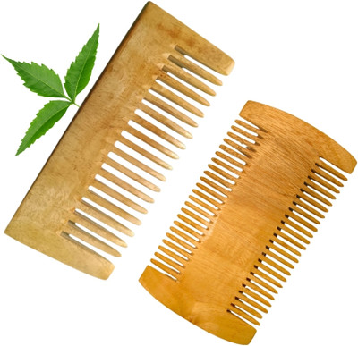 MICLAC Handmade Wood Shampoo & Lice Neem Comb Set | Hair Growth & Hairfall Control