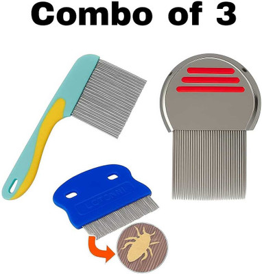 NIGRIFIX Pack of 3 lice comb, 1 handle comb , 1 pcs mini comb ,1 pcs terminator lice comb
