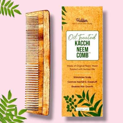 HALDER Kacchi Neem Comb: The Ultimate Wooden Tool for Hair Growth | 1Pcs