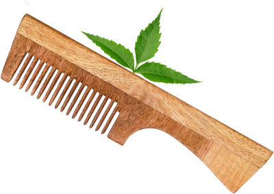 MICLAC Mini wooden comb with handle for men 1PCS