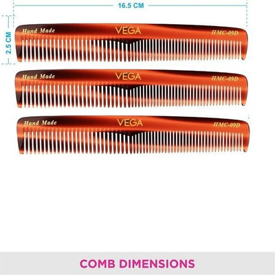 VEGA Graduated Dressing Comb - HMC-09D Pack of 3