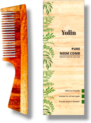 Yolin Reduce Frizz and Breakage with the Neem Wood Comb with Handle