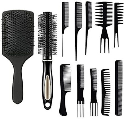 NKB 12 piece combo with flat brush ,roller comb .10in1 comb set