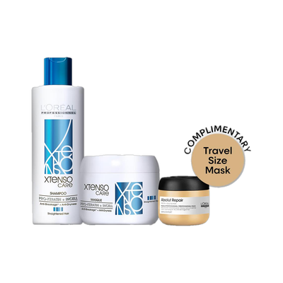 L'Oréal Professionnel Xtenso Care Shampoo + Hair Mask combo + Free Travel Size Hair Mask(3 Items in the set)