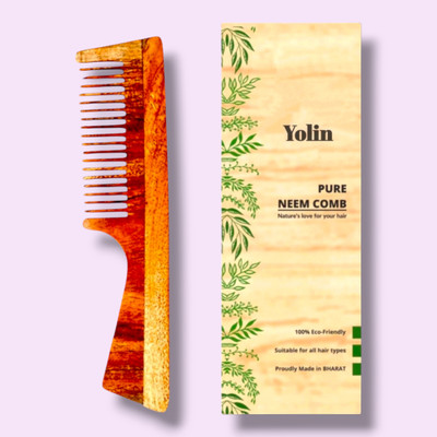 Yolin Wooden Neem Comb for Reducing Hair Fall and Dandruff