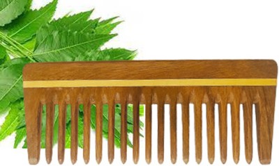 SCALPY Wide Tooth Wooden Comb for Men & Women for Hair Growth Anti Dandruff Comb 14 Cm