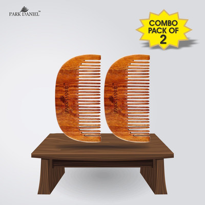 PARK DANIEL Handcrafted Wooden Beard Comb - Compact & Light Weight Pack Of 2 Combs(2 Pcs.)